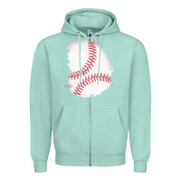 Seafoam baseball patch Zipper Hoodie - AdoDesignShop