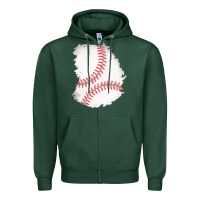 Sports Green baseball patch Zipper Hoodie - AdoDesignShop