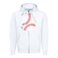 White baseball patch Zipper Hoodie - AdoDesignShop