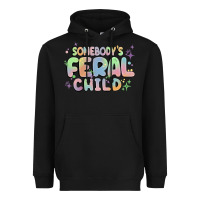 Black somebody's feral child Heavyweight Hoodie - MaliasSmallBusiness