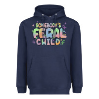 Navy somebody's feral child Heavyweight Hoodie - MaliasSmallBusiness
