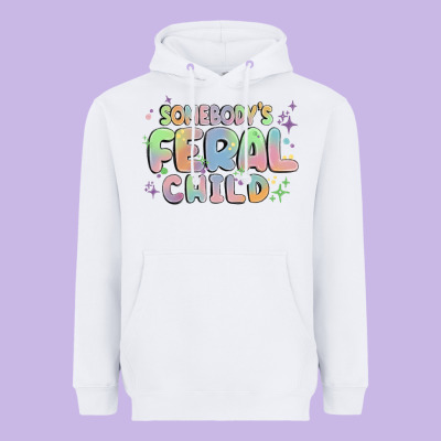 Somebody's Feral Child Heavyweight Hoodie Designed By Maliassmallbusiness