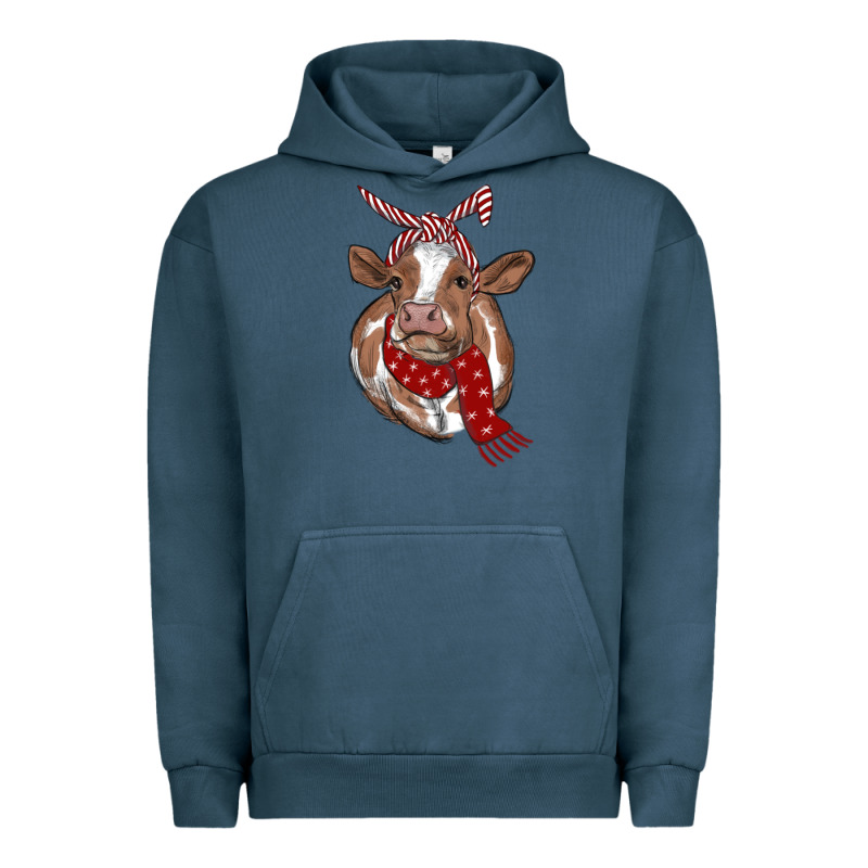 Christmas Scarf Heifer Urban Hoodie by RanaPortraitStore | Teevron