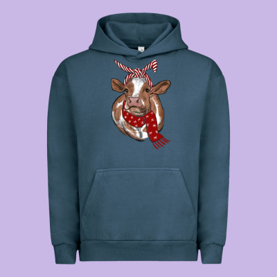 Christmas Scarf Heifer Urban Hoodie Designed By Ranaportraitstore