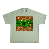 Oil Green St. Patrick's Day shamrock leopard Urban Heavy Tee - Neo Western