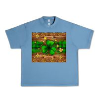 Pebble Blue St. Patrick's Day shamrock leopard Urban Heavy Tee - Neo Western