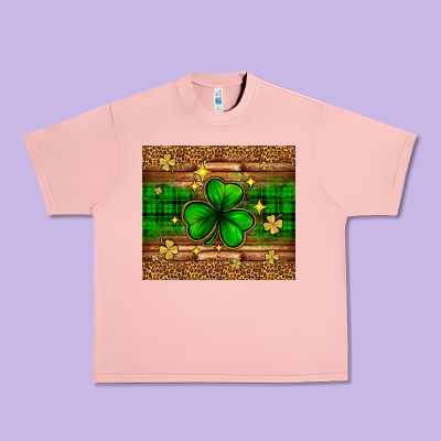 St. Patrick's Day Shamrock Leopard Urban Heavy Tee Designed By Neo Western