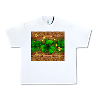 White St. Patrick's Day shamrock leopard Urban Heavy Tee - Neo Western