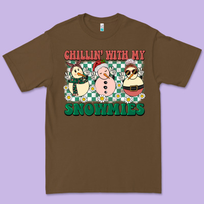 Chillin With My Snowmies Premium Tee Designed By Barkaloodesign