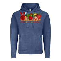 Vintage Denim peace love strawberry with summer Vintage Hoodie - texasbilliewilder