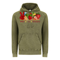 Vintage Olive peace love strawberry with summer Vintage Hoodie - texasbilliewilder