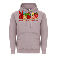 Peace Love Strawberry With Summer Vintage Hoodie | Teevron