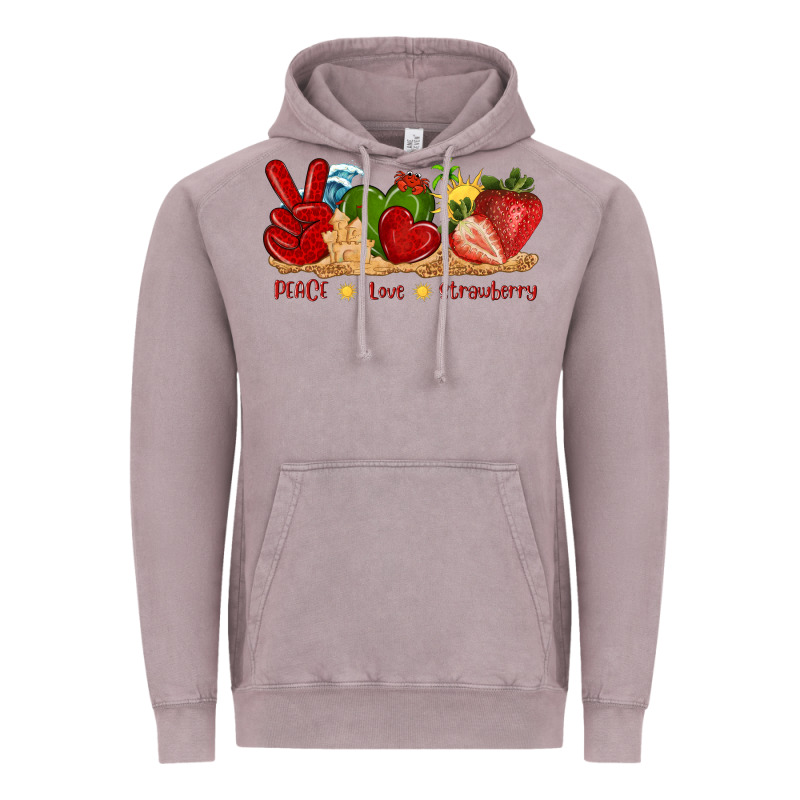 Peace Love Strawberry With Summer Vintage Hoodie by texasbilliewilder | Teevron