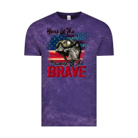 Cloud Purple Home of the free because of the brave 4th of july Vintage Tee - CowGirlArtShop
