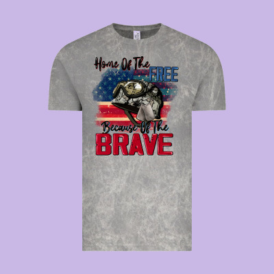 Home Of The Free Because Of The Brave 4th Of July Vintage Tee Designed By Cowgirlartshop