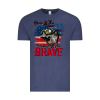 Vintage Denim Home of the free because of the brave 4th of july Vintage Tee - CowGirlArtShop