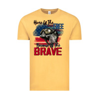 Vintage Mustard Home of the free because of the brave 4th of july Vintage Tee - CowGirlArtShop
