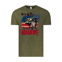 Vintage Olive Home of the free because of the brave 4th of july Vintage Tee - CowGirlArtShop
