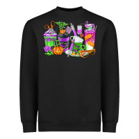 Black Halloween Nurse Coffee Cups Heavyweight Sweatshirt - texasbilliewilder