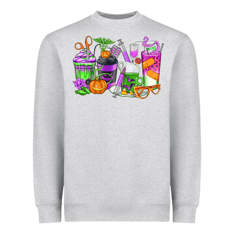 Halloween Nurse Coffee Cups Heavyweight Sweatshirt by texasbilliewilder | Teevron