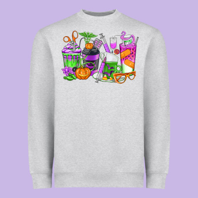Halloween Nurse Coffee Cups Heavyweight Sweatshirt Designed By Texasbilliewilder