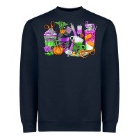 Navy Halloween Nurse Coffee Cups Heavyweight Sweatshirt - texasbilliewilder