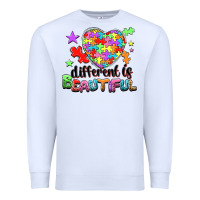 White Different is beautiful Premium Sweatshirt - NancyCooperArtShop