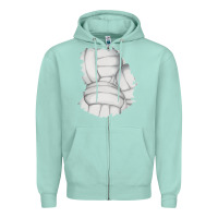 Seafoam 2 volleyball patch Zipper Hoodie - AdoDesignShop