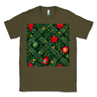 Army Green christmas ornaments seamless  pattern Classic Tee - BundleAndBundleShop