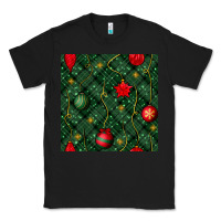 Black christmas ornaments seamless  pattern Classic Tee - BundleAndBundleShop