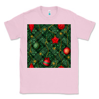 Bubblegum Pink christmas ornaments seamless  pattern Classic Tee - BundleAndBundleShop