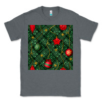 Charcoal Heather christmas ornaments seamless  pattern Classic Tee - BundleAndBundleShop