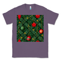 Lavender christmas ornaments seamless  pattern Classic Tee - BundleAndBundleShop
