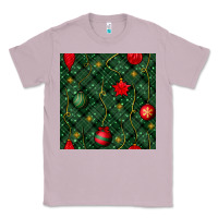 Lilac christmas ornaments seamless  pattern Classic Tee - BundleAndBundleShop