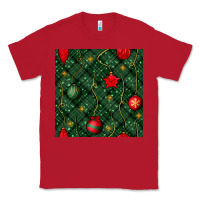 Red christmas ornaments seamless  pattern Classic Tee - BundleAndBundleShop