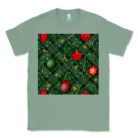 Sage christmas ornaments seamless  pattern Classic Tee - BundleAndBundleShop