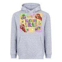 Heather Grey mardi gras Heavyweight Hoodie - MaliasSmallBusiness