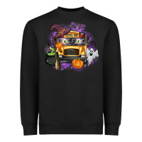 Black Halloween School Bus Heavyweight Sweatshirt - texasbilliewilder