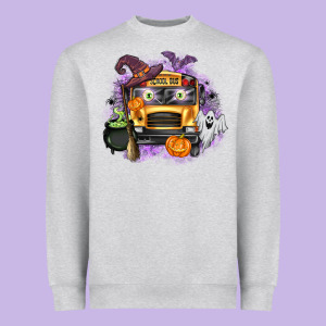Halloween School Bus Heavyweight Sweatshirt Designed By Texasbilliewilder