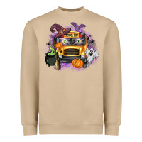 Mushroom Halloween School Bus Heavyweight Sweatshirt - texasbilliewilder