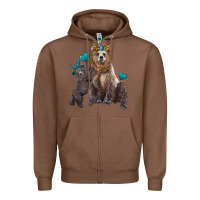 Chestnut mama bear and baby bear Zipper Hoodie - Artiststas