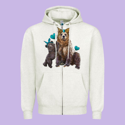 Mama Bear And Baby Bear Zipper Hoodie Designed By Artiststas