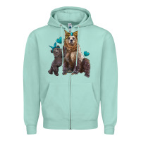 Seafoam mama bear and baby bear Zipper Hoodie - Artiststas