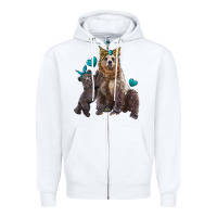 White mama bear and baby bear Zipper Hoodie - Artiststas