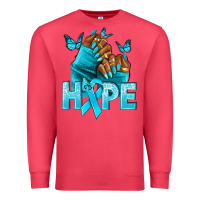 Cardinal Hope teal ribbon Ovarian Cancer nails Premium Sweatshirt - NancyCooperArtShop