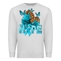 Dove Grey Hope teal ribbon Ovarian Cancer nails Premium Sweatshirt - NancyCooperArtShop