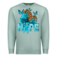 Seafoam Hope teal ribbon Ovarian Cancer nails Premium Sweatshirt - NancyCooperArtShop