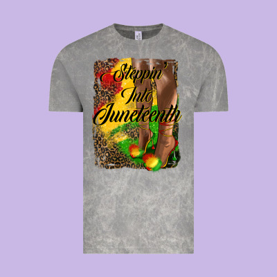 Steppin'  Into Juneteenth Vintage Tee Designed By Hra Design Shop