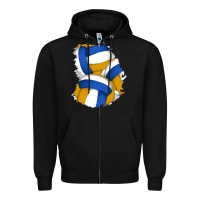 Black volleyball patch Zipper Hoodie - AdoDesignShop