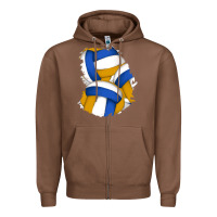 Chestnut volleyball patch Zipper Hoodie - AdoDesignShop